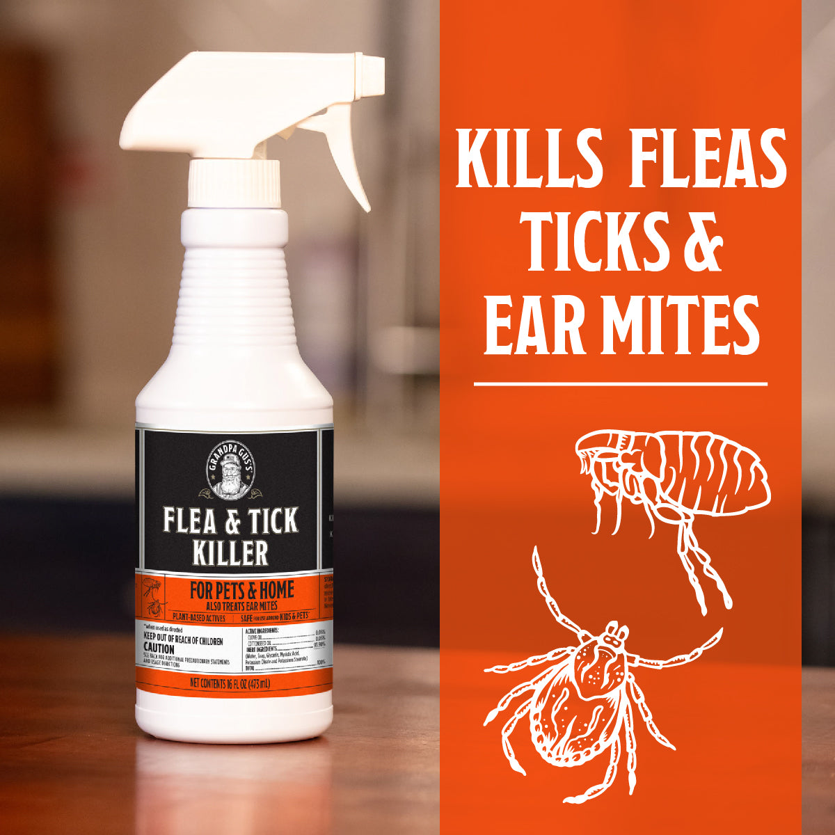 Flea & Tick Killer Spray for Pets & Home