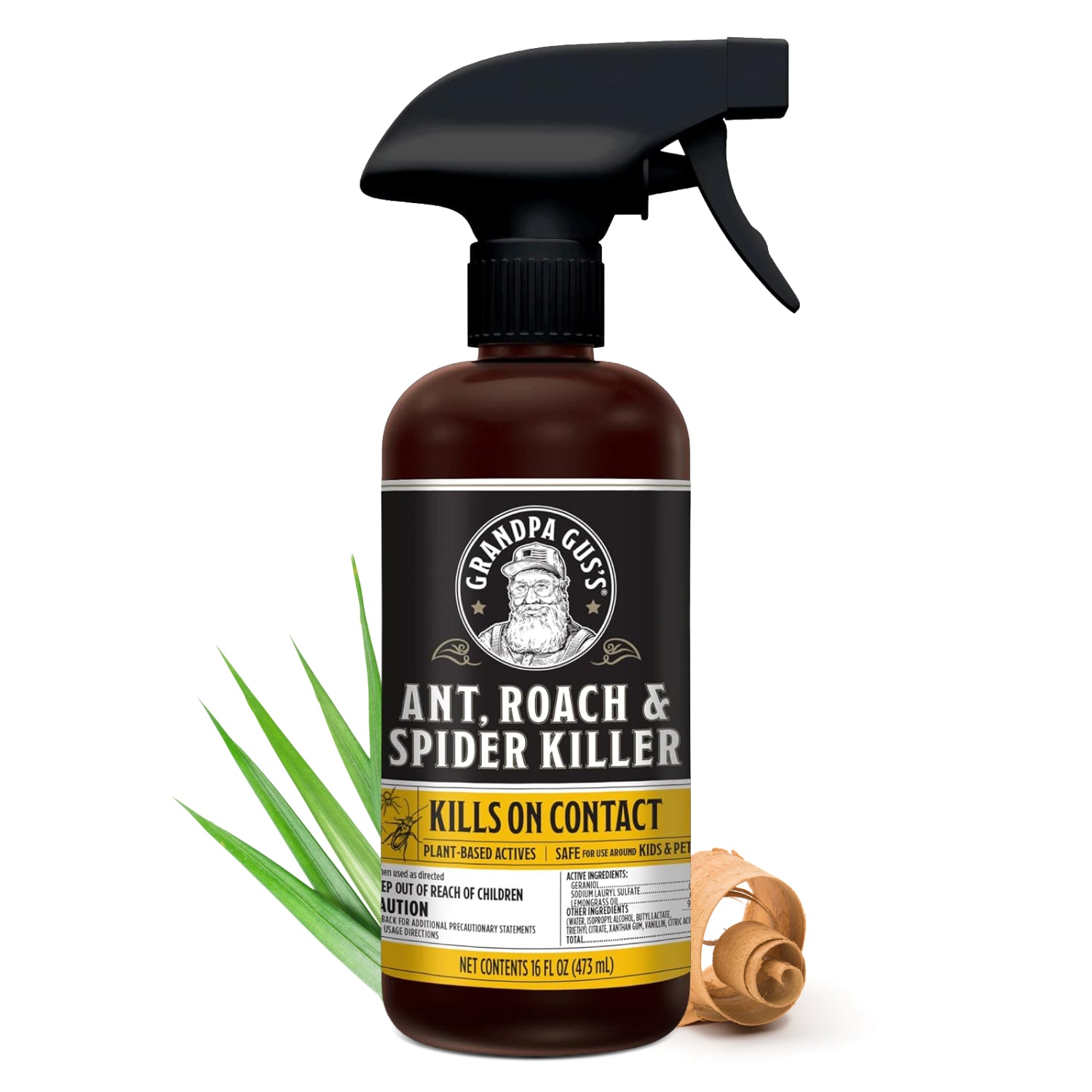 spider killer spray for plants Grandpa Gus's Natural Ant, Roach and Spider Killer Spray with Plant-Based Actives, 16 oz, Clear