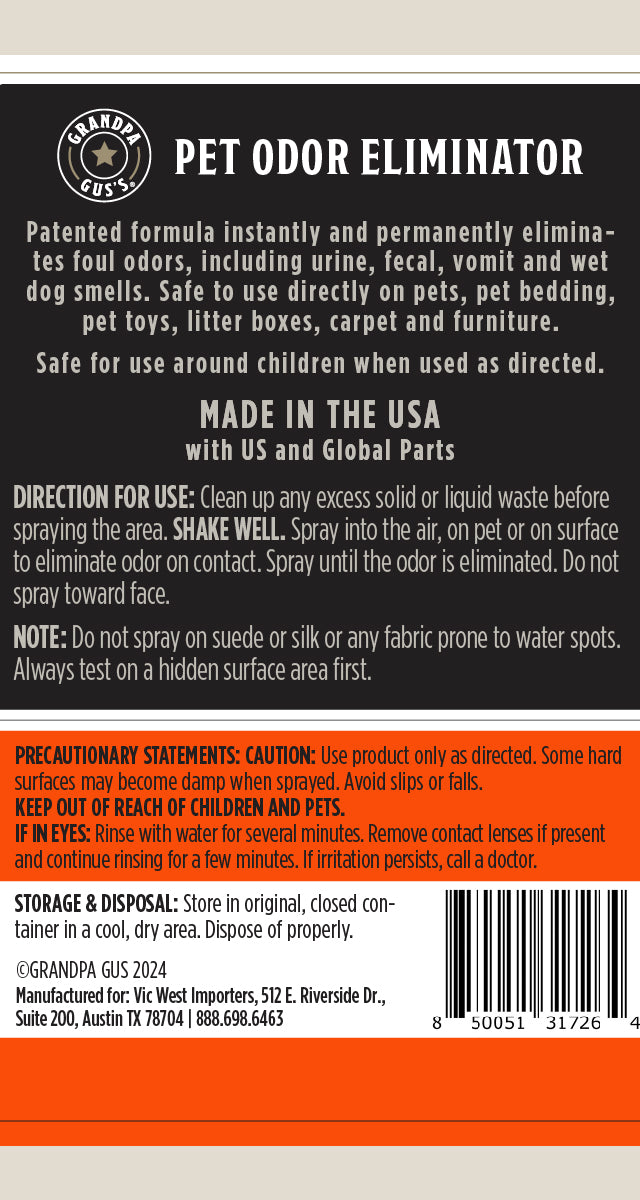 Pet Odor Eliminator Spray (2 Pack)