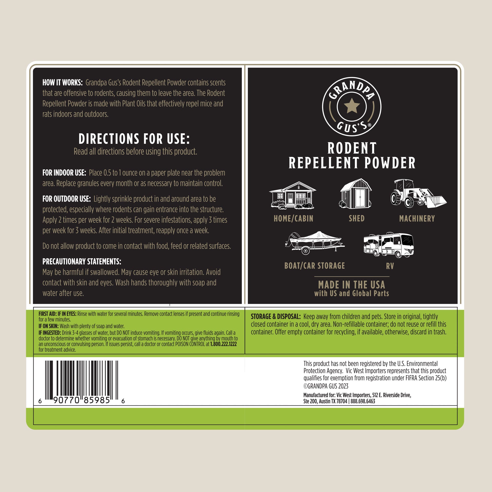 Rodent Repellent Powder
