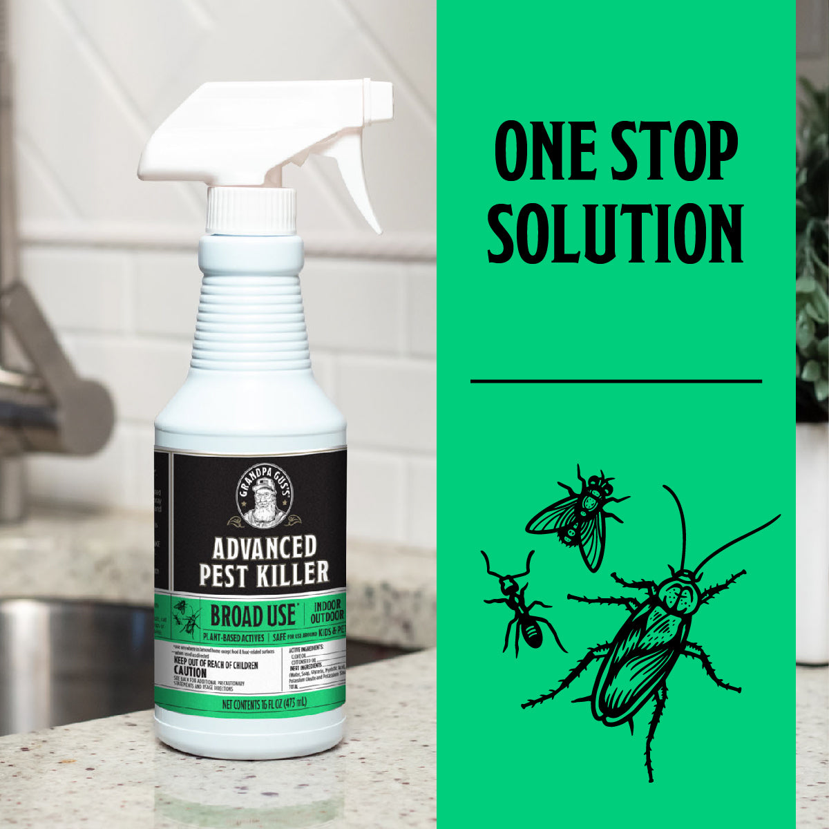 indoor plant bug killer Grandpa Gus's Advanced Natural Pest Control Spray with Clove & Cottonseed Oil