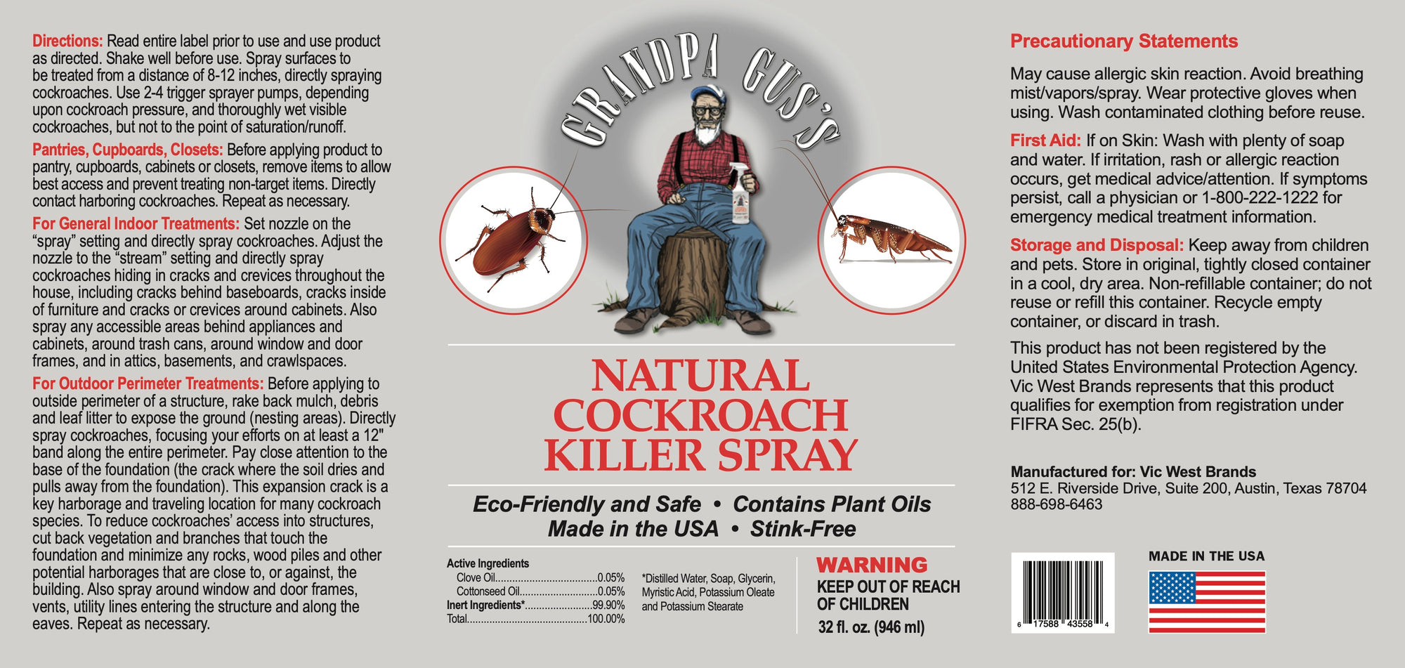 Closeout: Cockroach Spray – Grandpa Gus